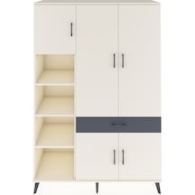 Hyperion Dolap 8 Raflı Tek Çekmeceli 5 Kapaklı 132x44x195 Aytaşı-aytaşı/antrasit Aytası/antrasıt