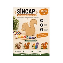 Katmanlı Sincap Boyama Ve Mozaik Süsleme Seti 20x15 Cm