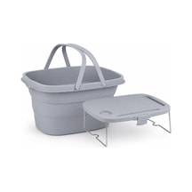 Katlanabilir Piknik Sepeti Ve Mini Masa Seti 21 Litre Kapasiteli Ergonomik Taşıma Kulplu Katlanır Piknik Çantası Ka Çok Renkli