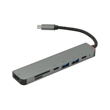 Frisby Fa-7662tc Usb Type-c - Hdmı + Sd-tf + Usb 3.0 Adaptör + Pd Şarj Kdo