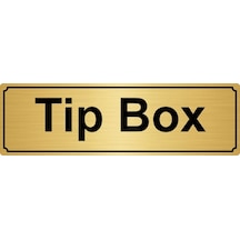 Tip Box Yönlendirme Levhası 7Cmx20Cm Altın Renk Metal