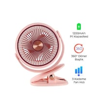 General Home Pf Serisi Kıskaçlı Taşınabilir Masaüstü Fan Usb Şarjlı, Sessiz, Mini Klipsli Fan