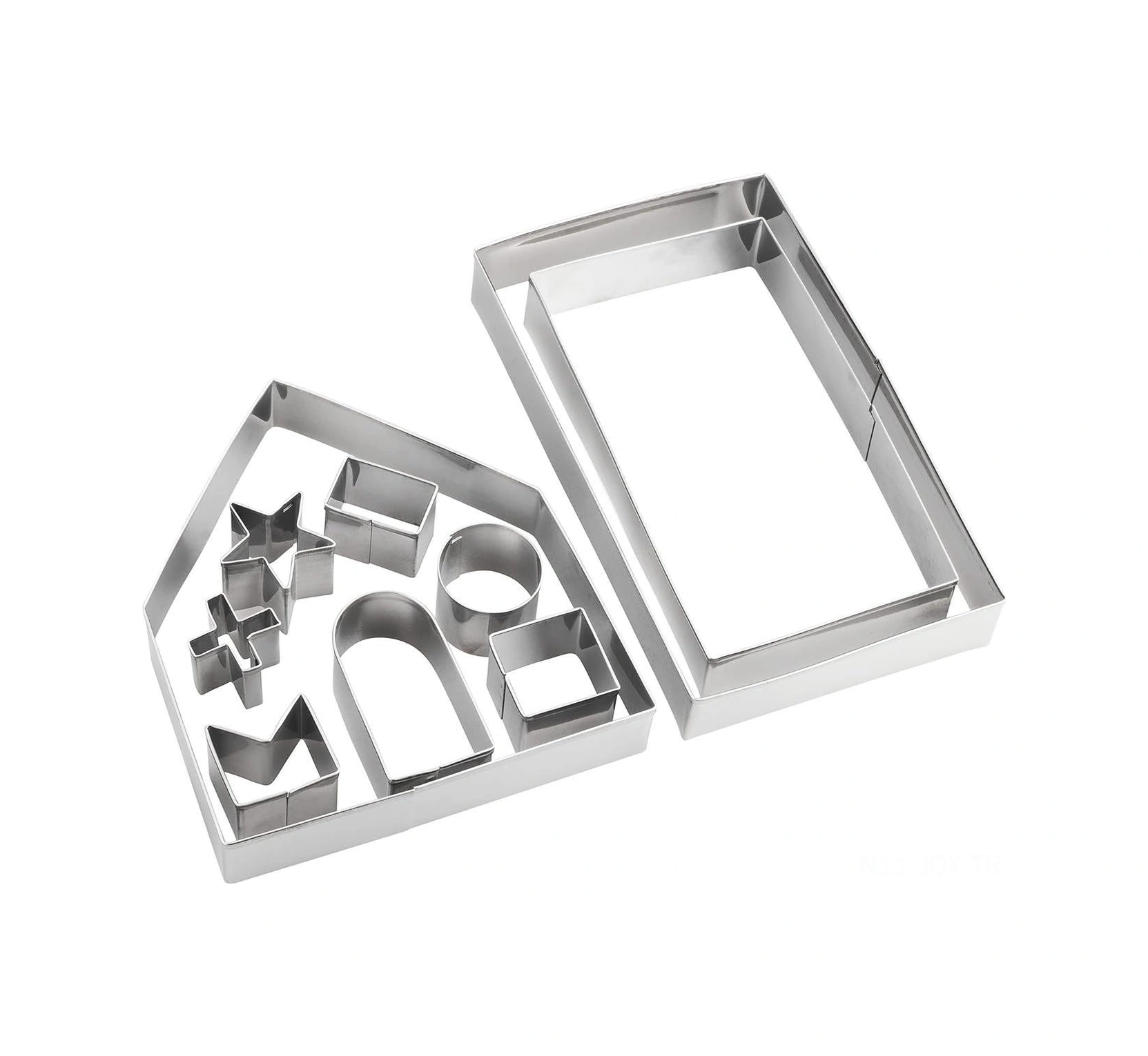 Youmex 10 Parça Çelik Kurabiye Kesici Seti - 3d Bisküvi Ev Yapımı Araçları Duvar, Kapı, Pencere Ve Dekoratif Kesiciler İle Evinizi Kolayca Oluşturun Gümüş