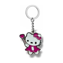 Hello Kitty Mor Renkli Figürlü Anahtarlık Sevimli Ve Zarif Metal Aksesuar