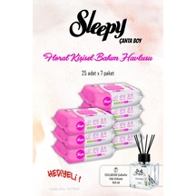Sleepy 7 Paket, Floral Bakım Havlusu Natural 25'li ve Rosıe Koku Tekli