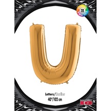 Kikajoy Harf Folyo Balon 40" Altın -U-