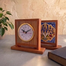 Morgen Craft Essent Dualis Seramikli Ahşap Masa Saati 5x15.5x14 Kahverengi