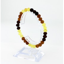 Kehribar Bileklik Amorf Tasarım Ambergold Blk23-82 Çok Renkli
