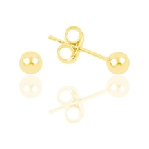 Gümüş 4 Mm Altın Rengi Top Küpe