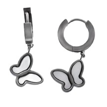 Kadın Kelebek Model Silver Renk Çelik Küpe