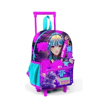 Minik Yuva Çekçekli Sırt Çantası Mor Pembe Anime Kedi Desenli İki Bölmeli 24053