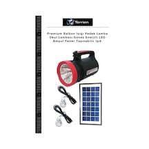 Premium Balkon Işığı Yedek Lamba Okul Lambası Güneş Enerjili Led Ampul Fener Taşınabilir Işık Çok Renkli