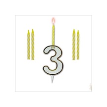 3 Rakam Şeffaf Mumluk ve 4 Adet Mum