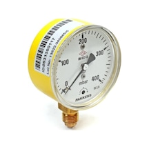 0-400 Mbar 63 MM ALTtan Bağlantılı Cl1,6 G 1/4'' Kuru Tip