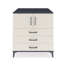 Kronos Şifonyer 2 Raflı 3 Çekmeceli 2 Kapaklı 88x59x96 Antrasit-aytaşı Antrasit
