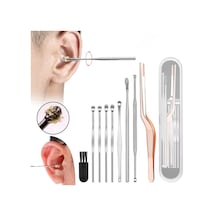 Profesyonel Paslanmaz Çelik Kaşık Kulak Temizleyici Set 9 Adet