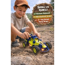 Sesli Işıklı Off Road Aracı Sürtme Sistemli Pilli Oyuncak Araba 3+ Yaş Arazi Yarış Aracı