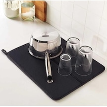 Bulaşık Kurutma Matı Bezi Tezgah Üstü Bulaşık Suyu Emici 44x36cm Kurutucu Bulaşık Altlığı 2 Adet 50 x 22