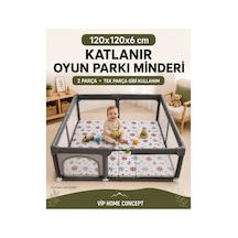 Oyun Alanına Uygun Katlanabilir Sünger Oyun Parkı Minderi Bebek Yatağı - Marin 120x120x6 CM
