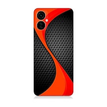 Tecno Camon 19 Neo Uyumlu Silikon Kılıf Turuncu Siyah Karbon