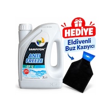 Şampiyon Süper Antifriz -37 C Mavi Antifriz 3 Lt. - Eldivenli Buz Kazıyıcı Hediyeli