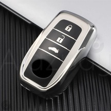 Toyota Corolla Cross Yaris Cross Ch-r Prius Rav4 Camry Prado Parlak Tpu Anahtar Kılıfı Gümüş