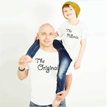 Tshirthane - Remix Baba Oğul Kombini Tişört Giyim Beyaz