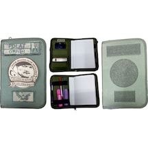 Haki Ajanda Defter Kabı Kamuflaj Organizer Kalemlik Haki