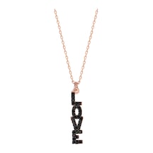 Cosar Sılver 925 Ayar Gümüş Taşlı Love Yazı Kolye Rose