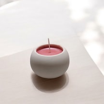 El Yapımı Mum Yuvarlak Beton Kapta Büyüleyici Soya Mumu