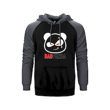 Baby Bad Panda Gri Renk Reglan Kol Kapşonlu Sweatshirt Gri