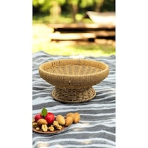 Yuvarlak 26 Cm Ayaklı Meyvelik 700696 Dekoratif Hasır Sunumluk