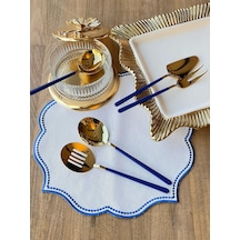 Allegra Blue Gold 5 Parça Servis Kaşık Seti