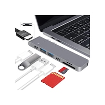 Tr-80 Macbook Pro Air Usb Adaptör Hub, 7 İn 1 4k Hdmı 2x Usb 3.0 Thunderbolt 3 Pd Hızlı Şarj Tamamı Metal Kasa