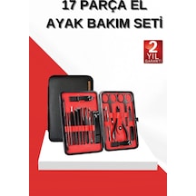 Mey İthalat 17 Parça Manikür Seti El Ve Ayak Bakımı Törpü Cımbız Tırnak Temizleme 56334838