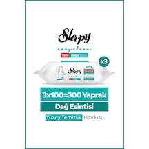 Sleepy Mountain Yüzey Temizlik Havlusu Mendili Dağ Esintisi 3x100 300 Yaprak Tekli