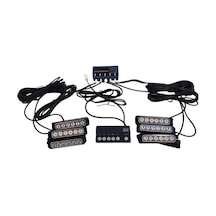 7 Fonksiyonlu Çakar Lamba 12-30v 6 Led 6 Adet Kırmızı Mavi Beyaz Set / Lapa550