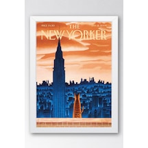 The New Yorker Çerçeveli Tablo January 12 2009 - Büyük Şehir Manzarası İzleyen Kedi Tablosu