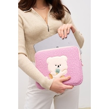 Mussen Teddy Bear Tablet Kılıfı 10 & 11 İnç Uyumlu Pembe