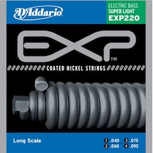 D'addario Exp220 Coated Nickel Wound Bass. Super Light. 40-95. Lo