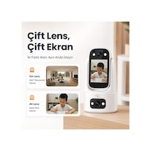 Çift Kameralı 355 Derece Ptz Wifi Güvenlik Kamerası İç Mekan