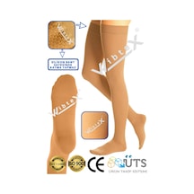 Wibtex Diz Üstü Varis Çorabı Kapalı Burun Ten Rengi