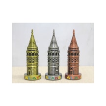 4 Adet Galata Kulesi Metal Dekoratif Biblo Metal Malzeme 13 Cm, Masaüstü Ve Raf Süsü, Ev Ofis Dekoru, Souvenir Ornament 1