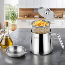 Lines Lkx-1000 4 Parça Çelik Kızartma Tenceresi 13,7x13cm 2lt Paslanmaz Çelik