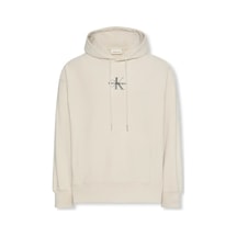 Calvin Klein Premıum Terry Mıcro Bej Erkek Kapüşonlu Sweatshirt
