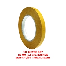 Çift Taraflı Şeffaf Bant 100 M. 25 Mm 1 Adet