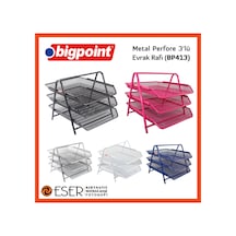 Bigpoint Metal Perfore Evrak Rafı 3'lü Siyah