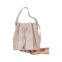 Luvishoes Luvi Shoes Maralıs Bej Kadın Boğmalı Kol Çantası Bej