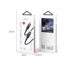 60w Type-c To Type-c Otomatik Şarj Kesme Özellikli Pd Hızlı Şarj Kablosu, 1.2 Metre