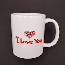 Şık I Love You Baskılı Kupa 8x10 Cm